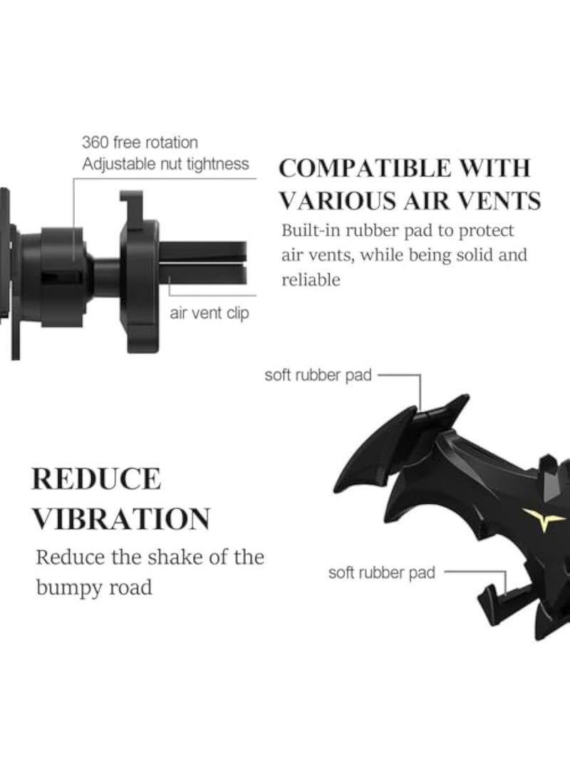 Universal Car Phone Holder - 360° Rotating Vent Mount, Black (Enhanced Stability) - Image 2