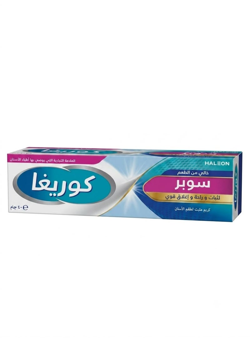 Corega Super Denture Fixative Cream (Flavor-Free) V2 – 40g
