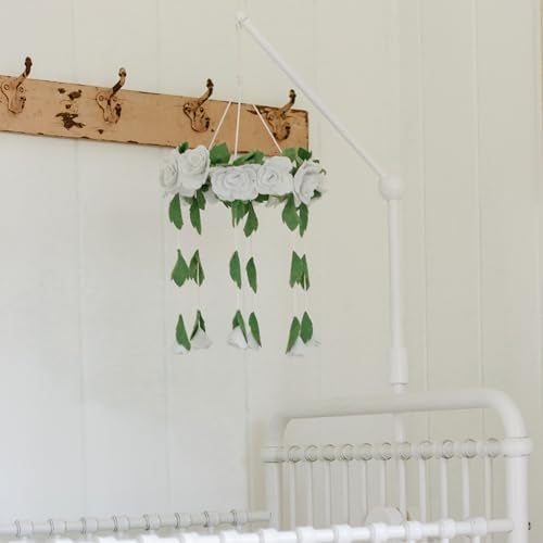 Sorrel + Fern Baby Crib Mobile Arm Wooden Holder - Baby Mobile Hanger for Crib (31 inch, 100% Natural Beech Wood) Strong Anti Slip - Nursery Decor & Gift Accessories (White) - Image 3