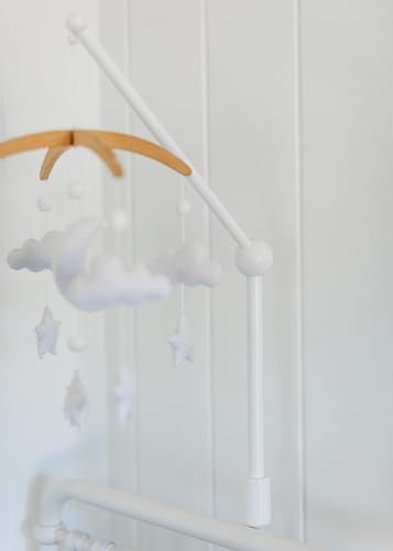 Sorrel + Fern Baby Crib Mobile Arm Wooden Holder - Baby Mobile Hanger for Crib (31 inch, 100% Natural Beech Wood) Strong Anti Slip - Nursery Decor & Gift Accessories (White) - Image 5