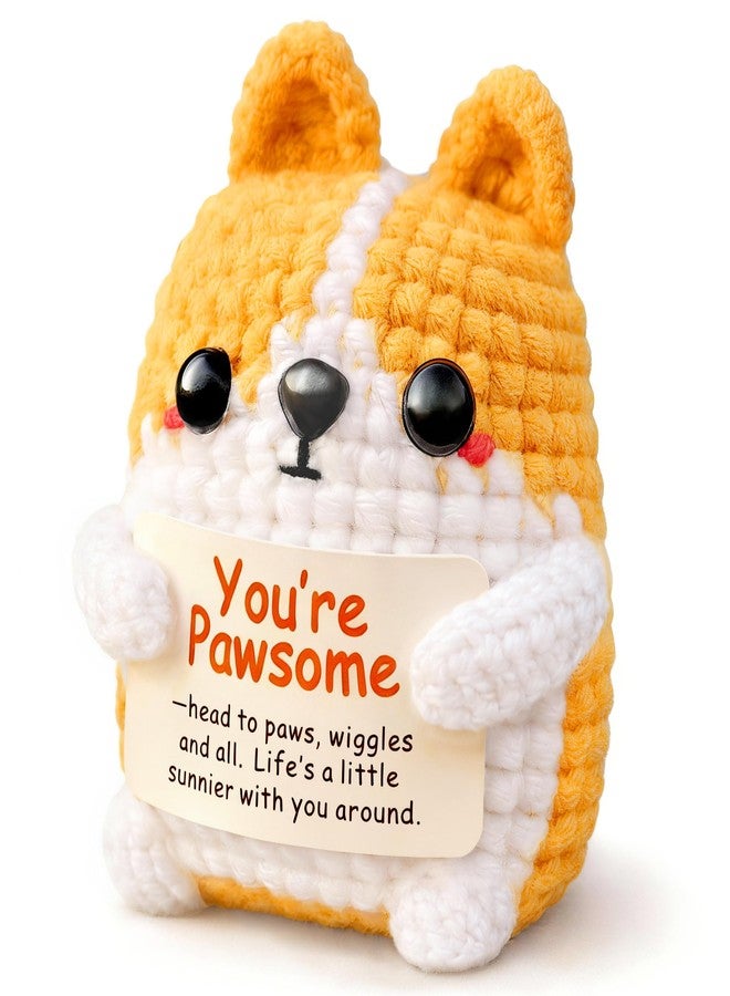 Krinisou Corgi Gift for Corgi Lover, Cute Positive Animals Crochet Dog, Small Handmade Encouragement Appreciation Gift for Women Men - Image 1