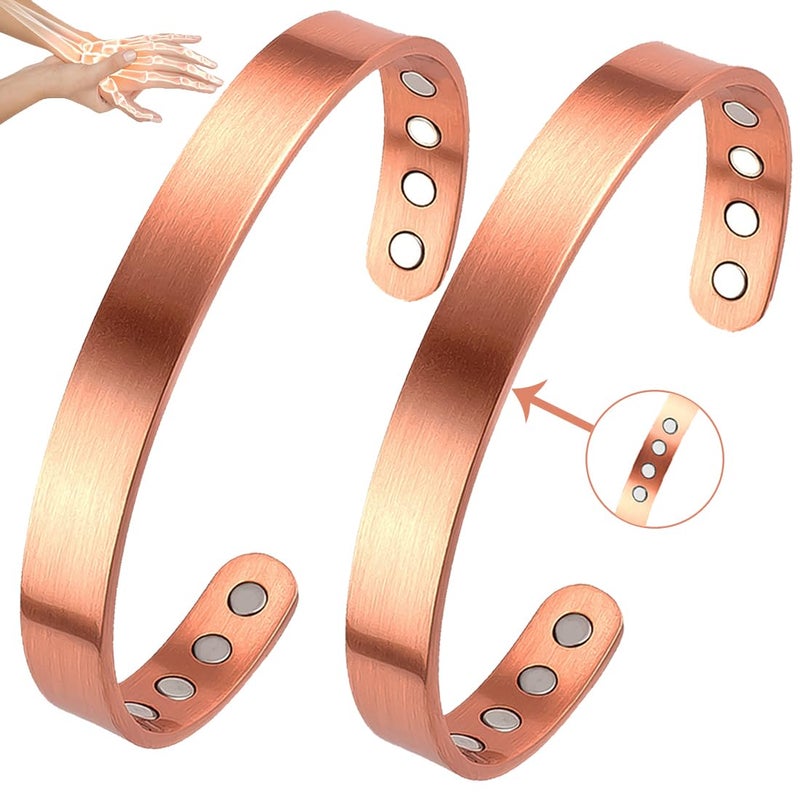 Vicmag Copper Magnetic Bracelet for Women and Men Ultra Strength Magnets 99.9% Pure Copper Strong Magnets Jewelry Gift Adjustable Length - Image 1