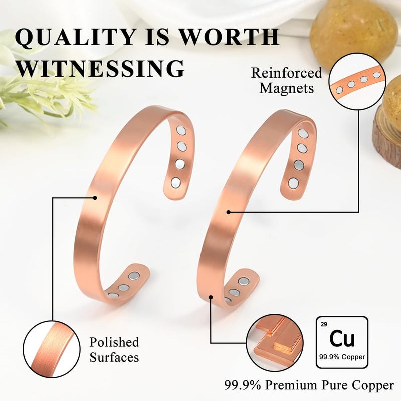 Vicmag Copper Magnetic Bracelet for Women and Men Ultra Strength Magnets 99.9% Pure Copper Strong Magnets Jewelry Gift Adjustable Length - Image 5
