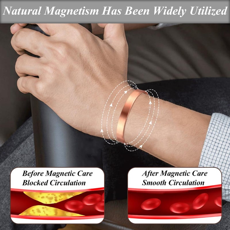 Vicmag Copper Magnetic Bracelet for Women and Men Ultra Strength Magnets 99.9% Pure Copper Strong Magnets Jewelry Gift Adjustable Length - Image 3