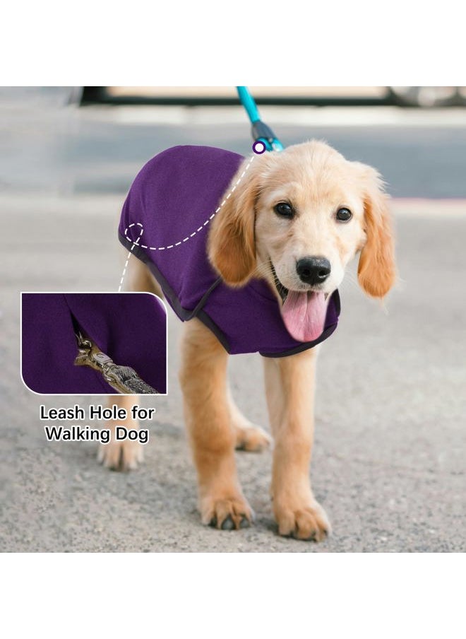 ROZKITCH - Dog Winter Coat Soft Pullover Pajamas, Pet Windproof Warm Cold Weather Jacket Vest Cozy Onesie Jumpsuit Apparel Outfit Clothes for Small, Medium, Large Dogs Walking Hiking Travel Sleep Purple - Image 1