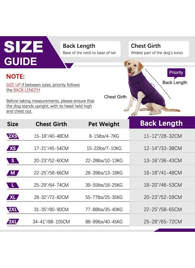 ROZKITCH - Dog Winter Coat Soft Pullover Pajamas, Pet Windproof Warm Cold Weather Jacket Vest Cozy Onesie Jumpsuit Apparel Outfit Clothes for Small, Medium, Large Dogs Walking Hiking Travel Sleep Purple - Image 1