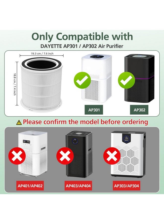 isinlive AP301 AP302 HEPA filter Replacement, ONLY for Dayette AP301 AP302 Air Purifier, H13 True HEPA, Original filter  - Image 2