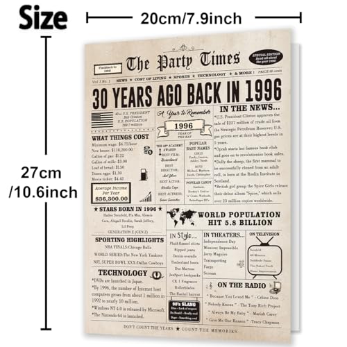 Huameigf Jumbo 30th Birthday Card Gifts for Daughter Son, Unique 30th Birthday Party Decorations for Women Men, Large 30 Years Old Bday Card for Him Her - Image 2