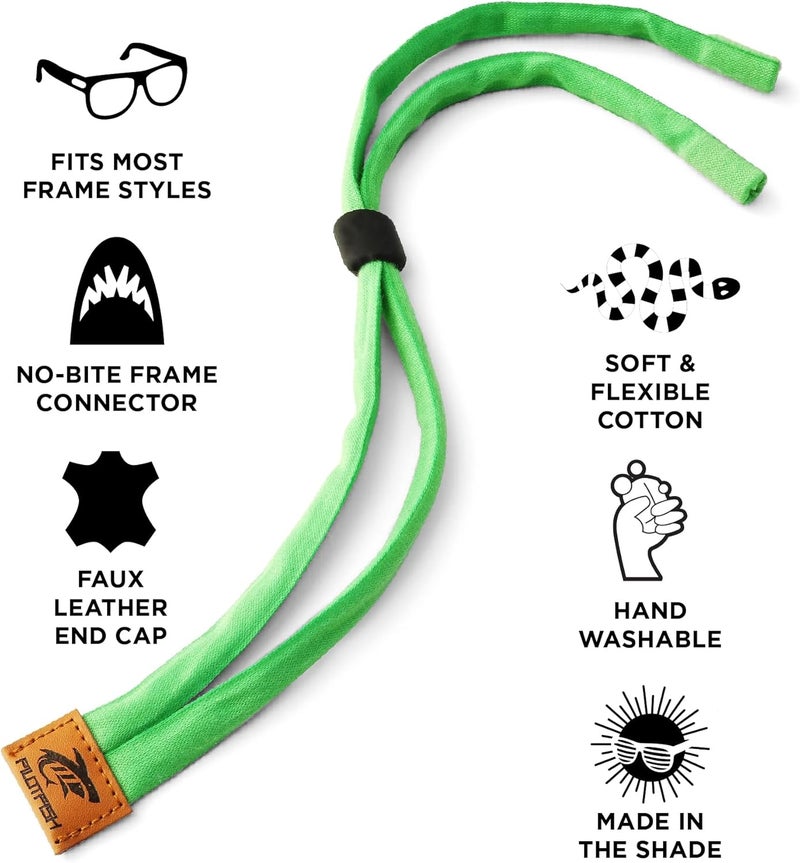 Pilotfish Premium Cotton Eyewear Retainer Sunglass Strap - Multiple Design Options - Soft & Durable Sunglass Holder - Image 2