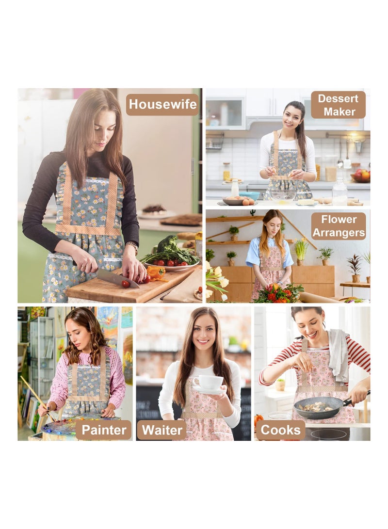 SYOSI 2 Pack Personalised Aprons for Women Waterproof Apron Adjustable Chef Apron for Cooking Baking BBQ Housework Kitchen Apron for Women Birthday Mothers Day Gifts - Image 4