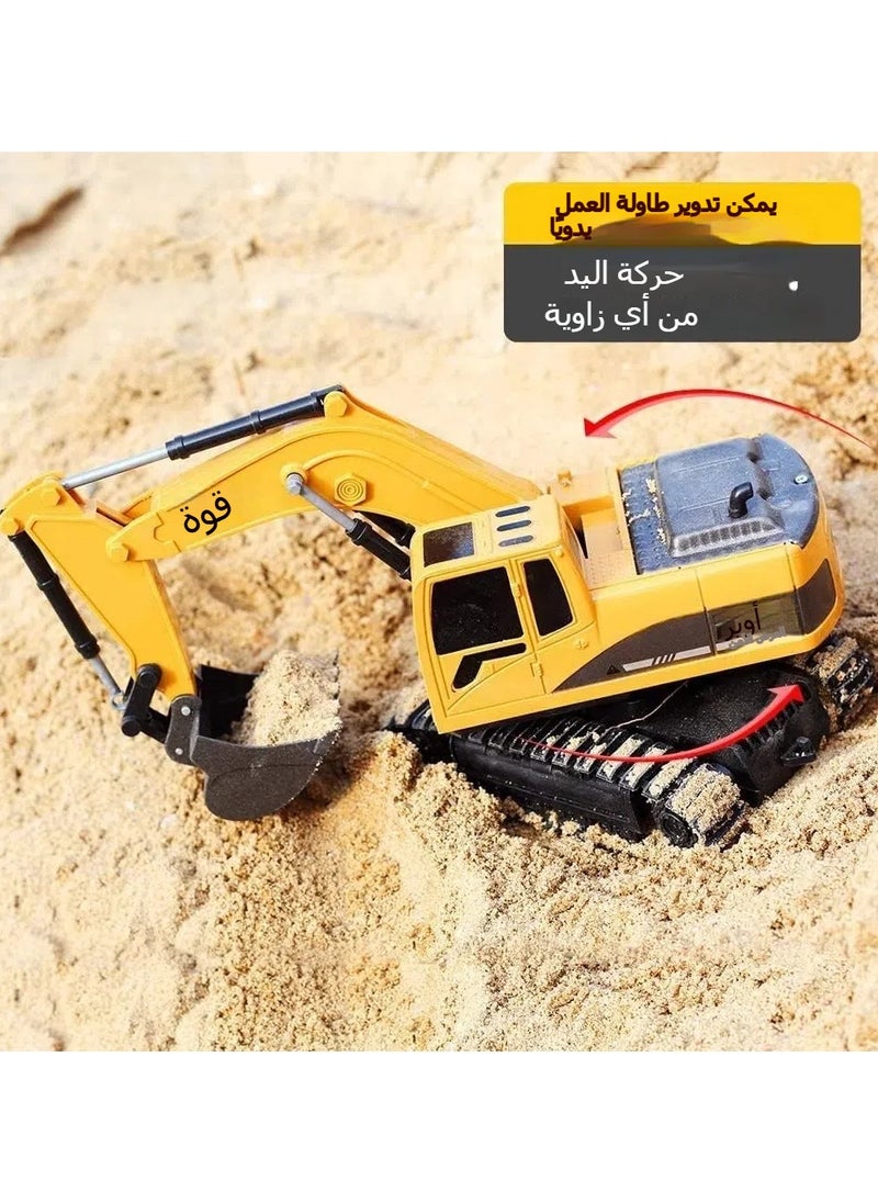 OCTOBER - Remote control excavator, 5-channel excavator multi-functional children's toy with light and sound, 1:24 scale 2.4Ghz rechargeable engineering excavator toy, suitable for children of boys and girls - Image 1