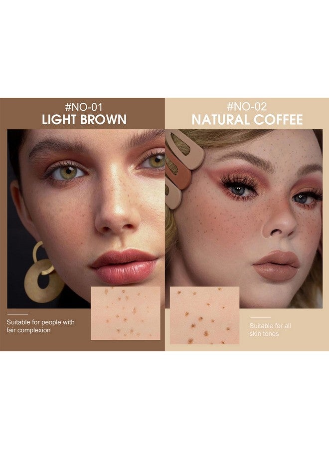 Freckles Pen, 2 Color Natural Freckles Makeup Pens Waterproof Long-Lasting Quick-Dry Pen, Natural Like-Real Makeup, Easy Makeup Tool For A Natural Sun-Kissed Makeup, Light Brown&Natrual Coffee