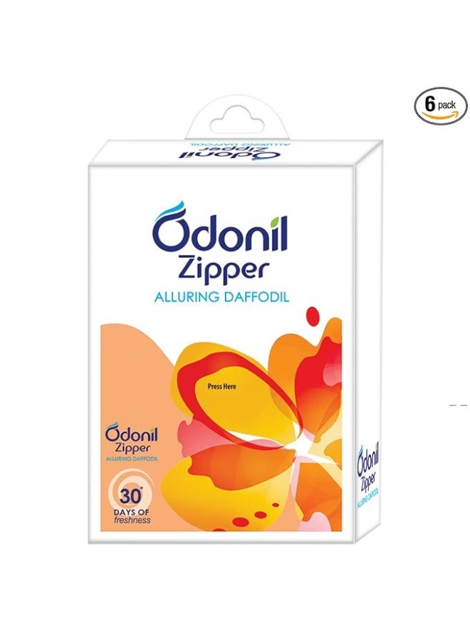 Odonil Bathroom Air Freshener Zipper - Alluring Daffodil - 10 G (Pack Of 6) Multicolor - Alluring Daffodil - Image 3