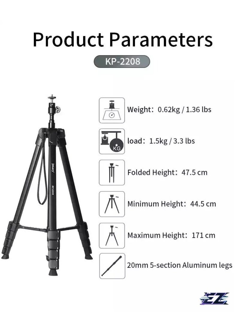BGM Upgraded Multifunctional Tripod for Mobiles, Ring Lights & Cameras – Perfect for Vlogging, Photography, and Live Streaming  - Image 2