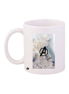 Avengers Logo Printed Coffee Mug White/Blue/Black 11ounce