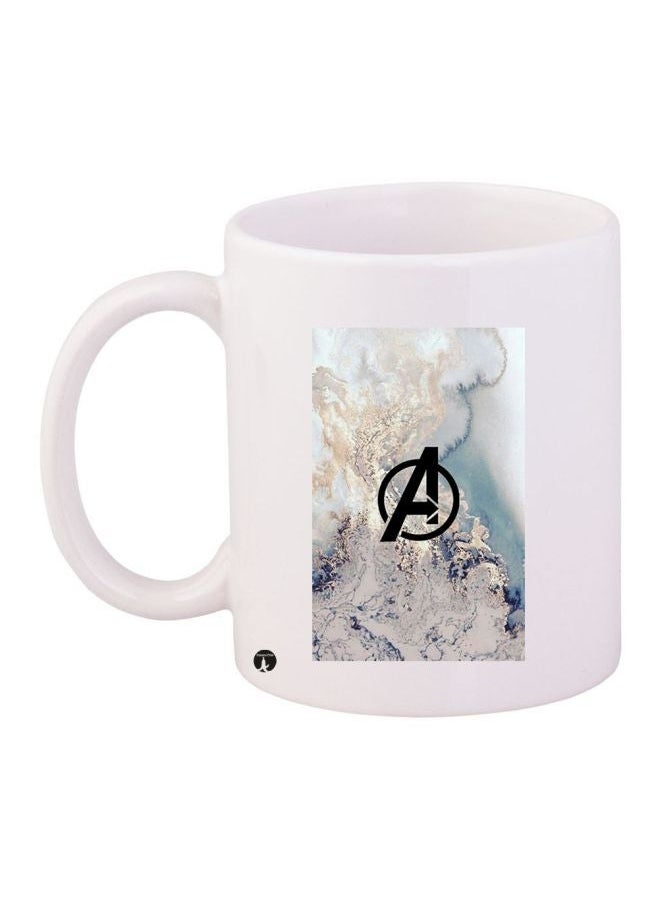 RYN - Avengers Logo Printed Coffee Mug White/Blue/Black 11ounce - Image 1