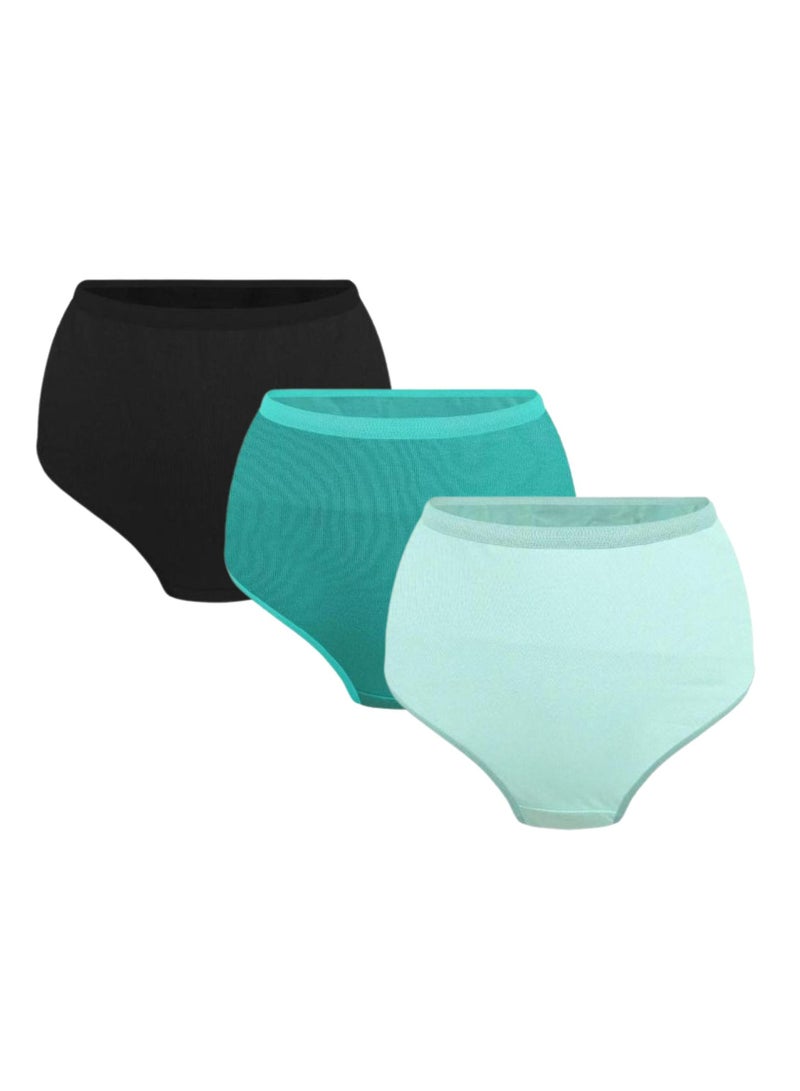 Dice Pack of 3 Classic Midi Plain Colors Cotton Panties Underwear for Women - Image 3