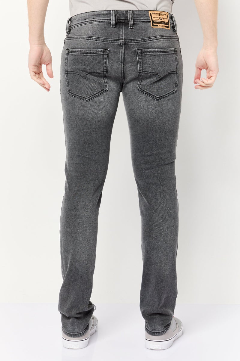 DIESEL Men Troxer Skinny Fit Washed Stretchable Denim Jeans, Grey  - Image 4