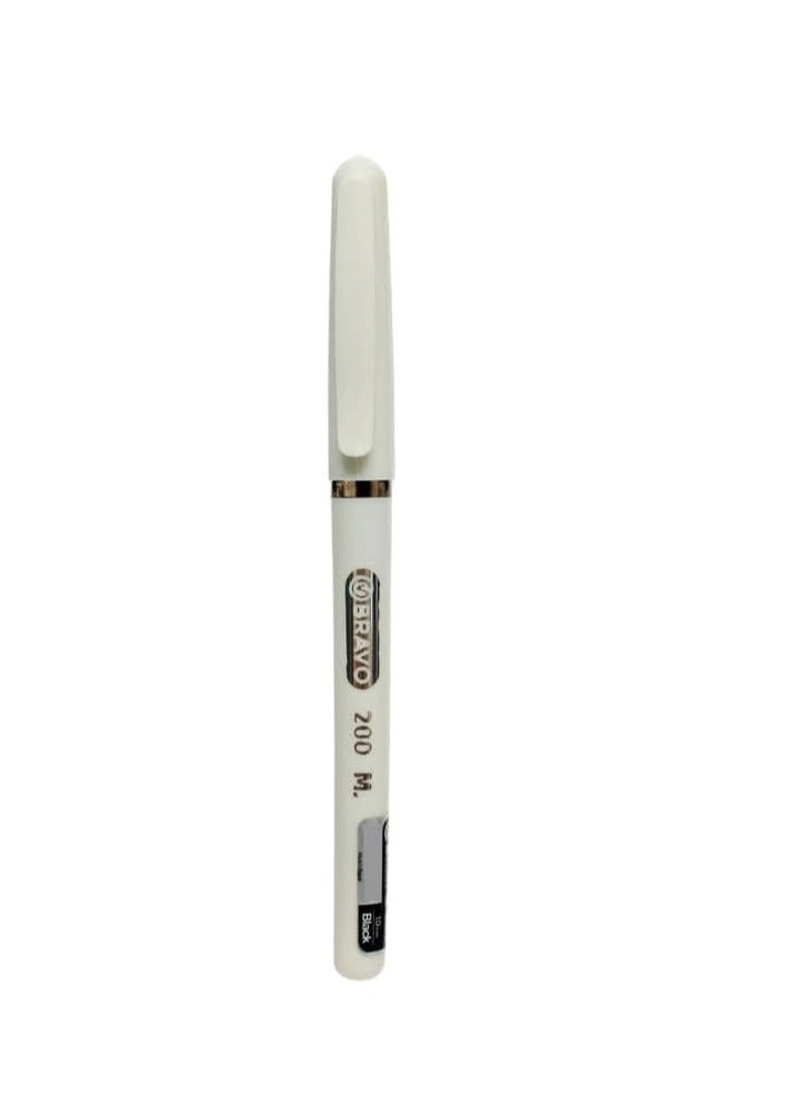 Bravo 200 Pen 1 mm Extra Smooth Writing Pack Of 10 Pcs. - Black - Image 2