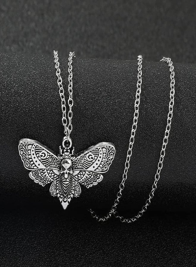 Wixine 2Pcs Skull Head Moth Necklace Animal Pendant Lady Necklace - Image 5
