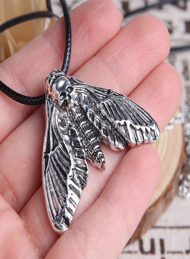 Wixine 2Pcs Skull Head Moth Necklace Animal Pendant Lady Necklace - Image 3