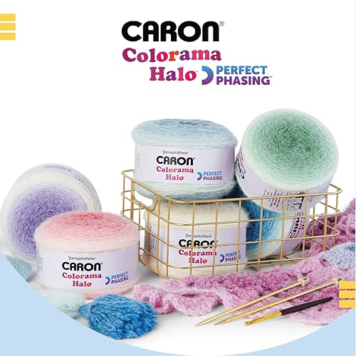 Bernat Caron Colorama Halo Cake Caron Bluestone Frost Yarn - 2 Pack of 8oz/226.79g - 71% Acrylic,18% Nylon,11% Polyester - #5 Bulky - 60 Yards for Knitting, Crocheting & Crafts - Image 4