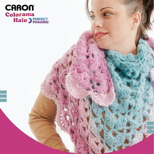 Bernat Caron Colorama Halo Cake Caron Bluestone Frost Yarn - 2 Pack of 8oz/226.79g - 71% Acrylic,18% Nylon,11% Polyester - #5 Bulky - 60 Yards for Knitting, Crocheting & Crafts - Image 5