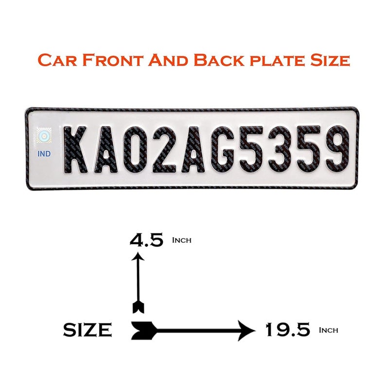 Embossed IND Number Plate for CAR | Road Legal Font| No Bar or Serial Code | HSRP lookalike - Image 3