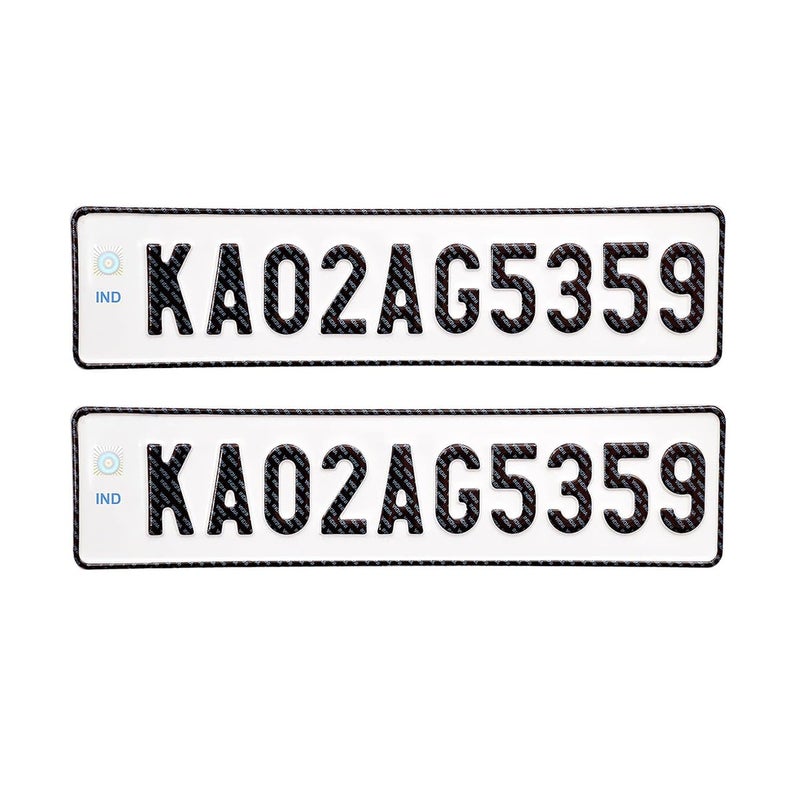 Embossed IND Number Plate for CAR | Road Legal Font| No Bar or Serial Code | HSRP lookalike - Image 1