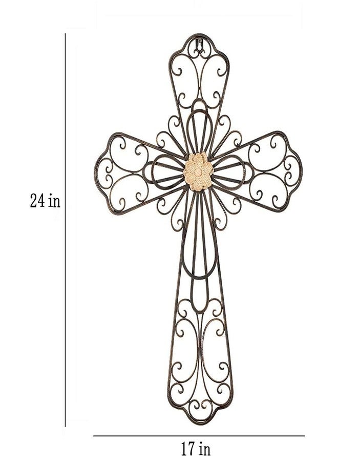 Retrome Large Metal Layered Crosses Wall Decor, 24" H - Image 4