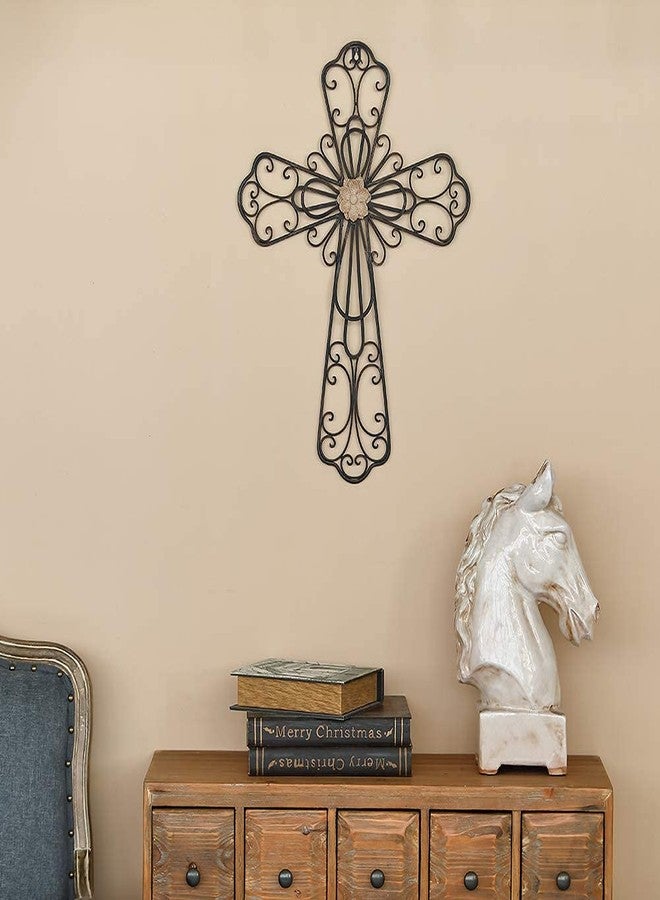 Retrome Large Metal Layered Crosses Wall Decor, 24" H - Image 5