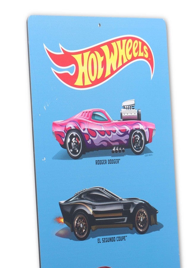 أوبن رود براندز لافتة معدنية عمودية بتصميم مجموعة سيارات هوت ويلز - لوحة فنية جدارية كبيرة لغرف نوم الأطفال أو غرف اللعب - Image 4