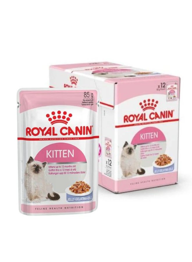 رويال كانين شرائح طعام رويال كانين الرطبة في الجيلي للقطط الصغيرة (حتى 12 شهرًا)، 12 × 85 جرام - Image 1