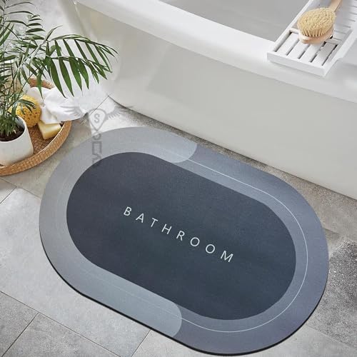 SITTELLA 5 Pc Rubber Bath Mat,Anti-Skid Water Soaking Bathroom Rug Door,Floor mat, Soft Quick Dry Water Absorbent Mat for Home Office 40x60cm-Grey - Image 3