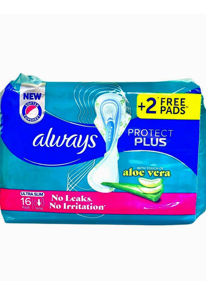 أولويز فوط صحية  ألترا رفيعة طويلة مع خلاصة الصبار - 18 قطعة - Image 1