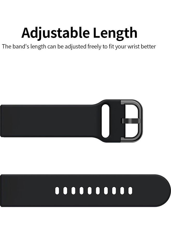 Replacement Silicone Sport Strap 20mm For Oraimo Tempo S2 OSW-11N- Smart Watch - Black  - Image 3