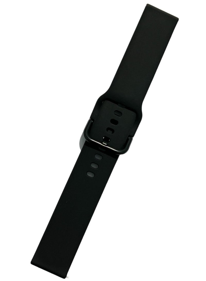 Replacement Silicone Sport Strap 20mm For Oraimo Tempo S2 OSW-11N- Smart Watch - Black  - Image 5