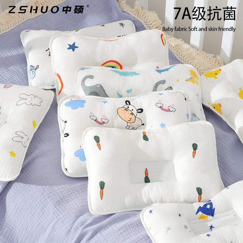 Newborn Memory Cotton Baby Pillow – Anti-Deflection Rectangle Cartoon Flower Design - Image 2