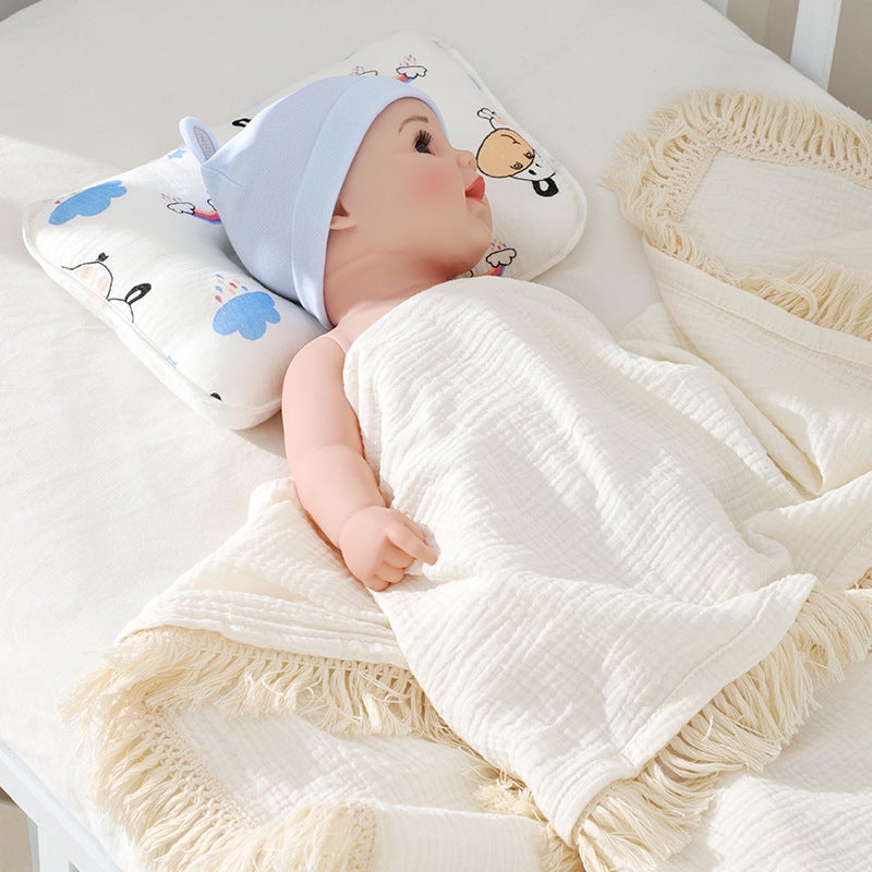 Newborn Memory Cotton Baby Pillow – Anti-Deflection Rectangle Cartoon Flower Design - Image 4