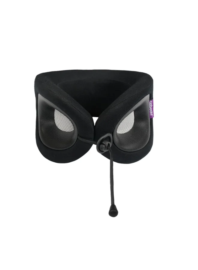 Cabeau Evolution X | First Customizable Neck Pillow, Adjustable Height & Neck Fit for Ultra Comfort, Supports Spine Alignment, w/ Air Vent for Cooling Effect, 14+ Years Old - Black/White