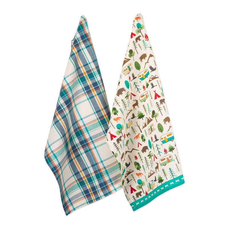 DII DII Tabletop Collection Happy Camper Collection Dishtowel Set Happy Camper 2 Piece