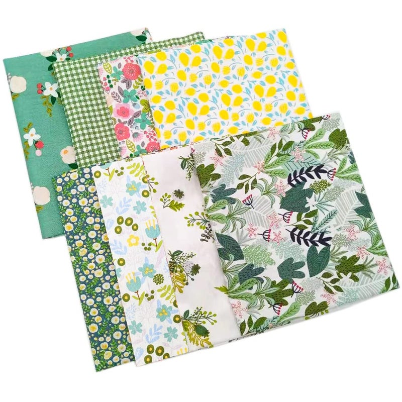 QiMicody Fat Quarters Fabric Bundles, 8 Pcs 100% Cotton 19.69â€ x 19.69â€ (50 x 50cm) Precut Quilting Fabric Squares Sheets for DIY Patchwork Sewing Quilting Crafting, No Repeat Design (Floral Pattern) - Image 3