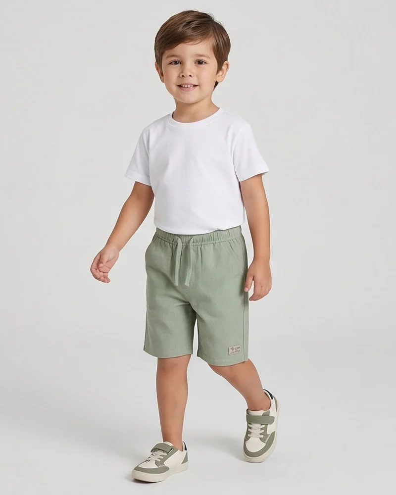 Redtag Boys Green Woven Shorts