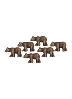 IA- INDIAN ARTISANS Indian ARTISANS Antique Iron Metal Bear Knobs for Cabinet Drawer Cupboard Wardrobe Door Set of 6 Rustic Pull Knobs Handles for Kids Room Almirah Vintage Style Furniture Decor A1  - Image 1