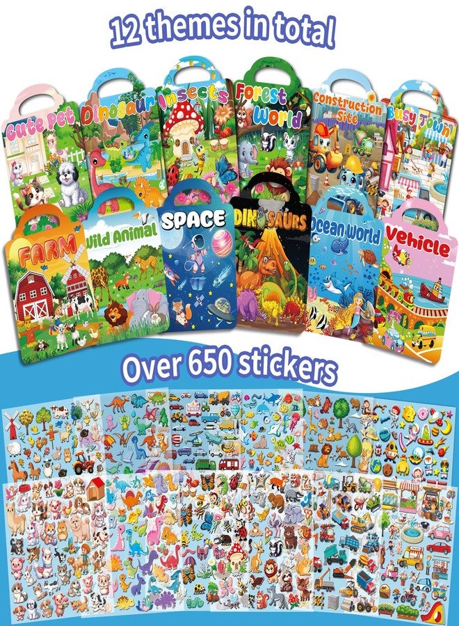 Kalysky 12 Set Reusable Sticker Books for Toddlers 2-4, Kids 3D Puffy Sticker Books, Birthday Party Favors Goodie Bags Stuffer - Image 2
