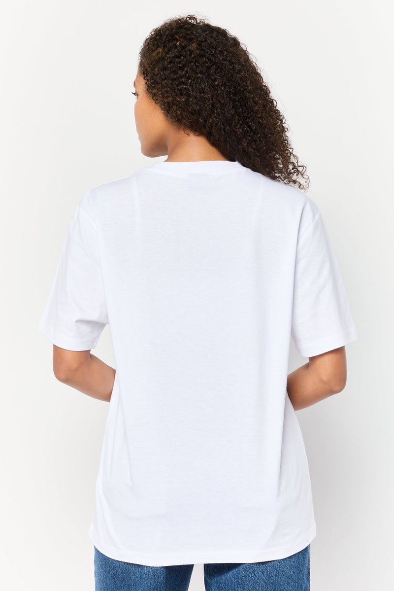 Marlyn Monroe Women Crew Neck Graphic Print T-Shirt, White - Image 4