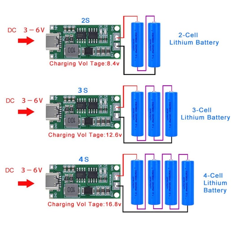 Electrobot USB-C to 8.4V 2A Step-Up Boost Charger Module for 2S LiPo Li-Ion Battery 18650 Lithium Power Supply Board with Overvoltage Protection Type-C Input High Efficiency DIY Electronics - Image 5