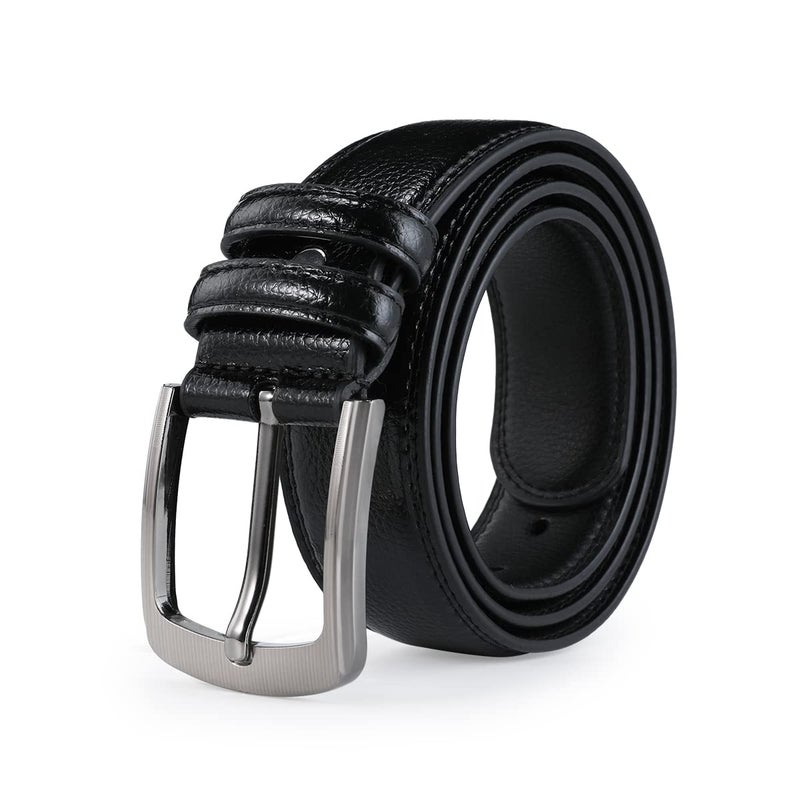 VRLEGEND VRLEGEND Mens Belts Big and Tall 36"-70" Men Leather Belt Casual Work Dress Belt,Black & Brown Colors (58"-62" Waist, Black)  - Image 1