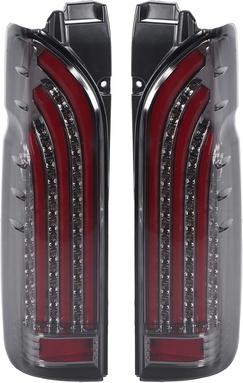 woobles Taillights Assembly, Full LED Tail Lights Assembly Dynamic Turn Signal Lamp Fit for Hiace 200 Commuter Van 2005-2017 (Smoky) - Image 1