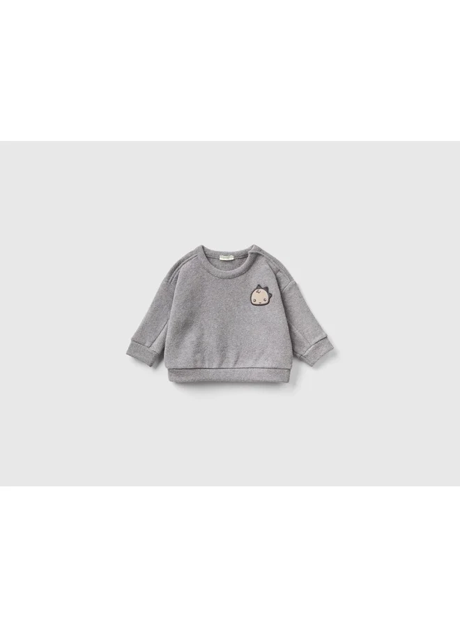 UNITED COLORS OF BENETTON Sweatshirt In Recycled Cotton Blend